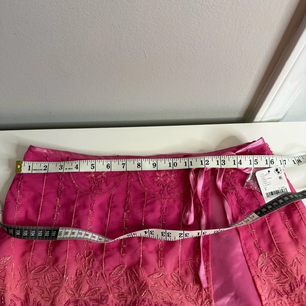 Free People Lala Beaded Skort in Pink Embroidered Ombre NWT $168 Small - Picture 14 of 15